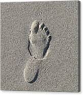 Footprint In The Sand Canvas Print