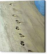 Footprints At Breech Inlet Canvas Print
