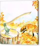 Fox In Autumn Canvas Print
