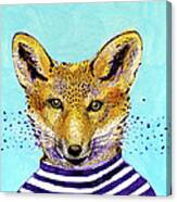 Fox In The Striped T-shirt Canvas Print
