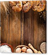 Frame Of Ingredients For Bread Canvas Print