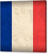 France Flag Distressed Vintage Finish Canvas Print