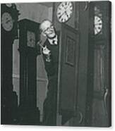 ­­frank Has A Passing For Clocks - So He Made Himself A “clock Coffon”….. Canvas Print