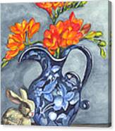 Freesias In A Vase Canvas Print