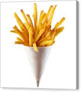 French Fries On White Background Canvas Print
