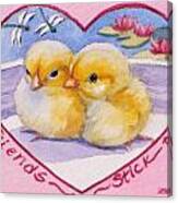 Friends Stick Together Valentine Canvas Print