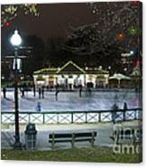 Frog Pond Ice Skating Rink In Boston Commons Canvas Print