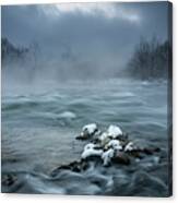 Frosty Morning At The River Canvas Print