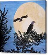 Full Moon Eagle Flight Canvas Print