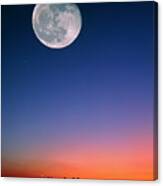 Full Moon Over Vancouver Canvas Print