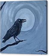 Full Moon Raven Canvas Print