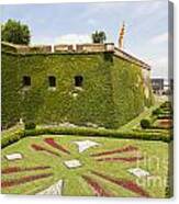 Gardens Around Montjuic Castle In Barcelona Canvas Print