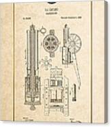 Gatling Machine Gun - Vintage Patent Document Canvas Print