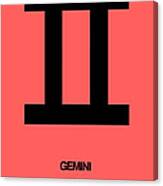 Gemini Zodiac Sign Black Canvas Print