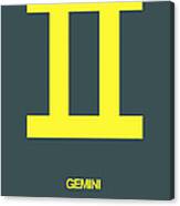 Gemini Zodiac Sign Yellow Canvas Print