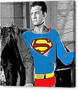 George Reeves As Superman In His 1950's Tv Show Apprehending Two Bad Guys 1953-2010 Canvas Print