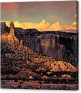 Georgia O Keefes Ghost Ranch House - Last Moments Of Sun Canvas Print