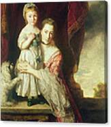 Georgiana, Countess Spencer With Lady Georgiana Spencer, 1759-61 Oil On Canvas Canvas Print