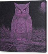 Get Pinked Great Horned Owl Canvas Print