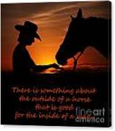 Girl And Outside Of A Horse Canvas Print