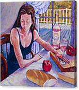 Girl Having Lunch At Montlake Canvas Print