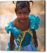 Girl In Pigtails Canvas Print