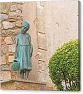Girl Statue In Tossa De Mar Medievaltown In Catalonia Spain Canvas Print