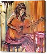Girl With A Guitar Canvas Print