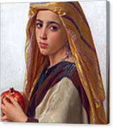 Girl With A Pomegranate Canvas Print