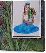 Girl With Tulips Canvas Print