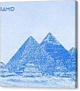 Giza Pyramid  - Blueprint Drawing Canvas Print