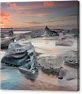 Glacial Lagoon Beach Canvas Print