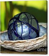 Glass Ball In A Sea Shell Canvas Print