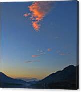 Glowing Sunset Clouds Over Lake Wolfgangsee Canvas Print