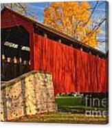 Gold Above The Poole Forge Covered Bridge Canvas Print