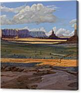 Gold Across The Valley Monument Valley Canvas Print
