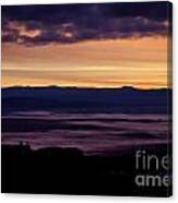 Gold Sky Purple Fog Sunrise Canvas Print