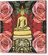 Golden Buddha In The Garden Canvas Print