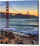 Golden Gate By Shore Canvas Print