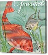Gourmet Cover Featuring A Snapper And Pompano Canvas Print