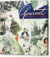 Gourmet Cover Illustration Of Drawings Portraying Canvas Print