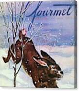 Gourmet Cover Of A Rabbit On Snow Canvas Print