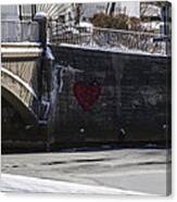 Graffiti Heart On Jersey Shore Bridge Canvas Print