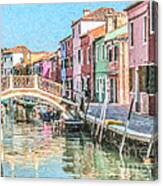 Grand Canal Burano  Venice Canvas Print
