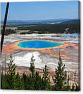 Grand Prismatic Spring From Hillside Canvas Print