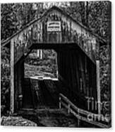 Grange City Covered Bridge - Bw Canvas Print