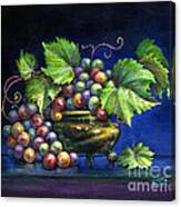 Grapes In A Footed Bowl Canvas Print
