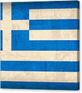 Greece Flag Vintage Distressed Finish Canvas Print