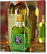 Green Absinthe In Small Bottle Canvas Print