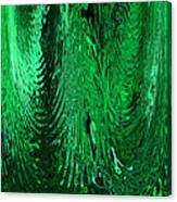 Green Abstract Design Flowing Ripple Water Glass Design Pattern Canvas Print
